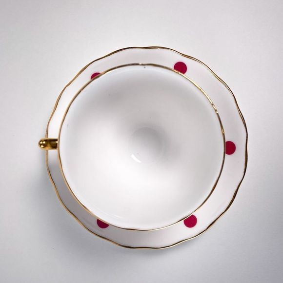 Vintage Red Polka Dot Royal Vale Teacup - Picture 6 of 8